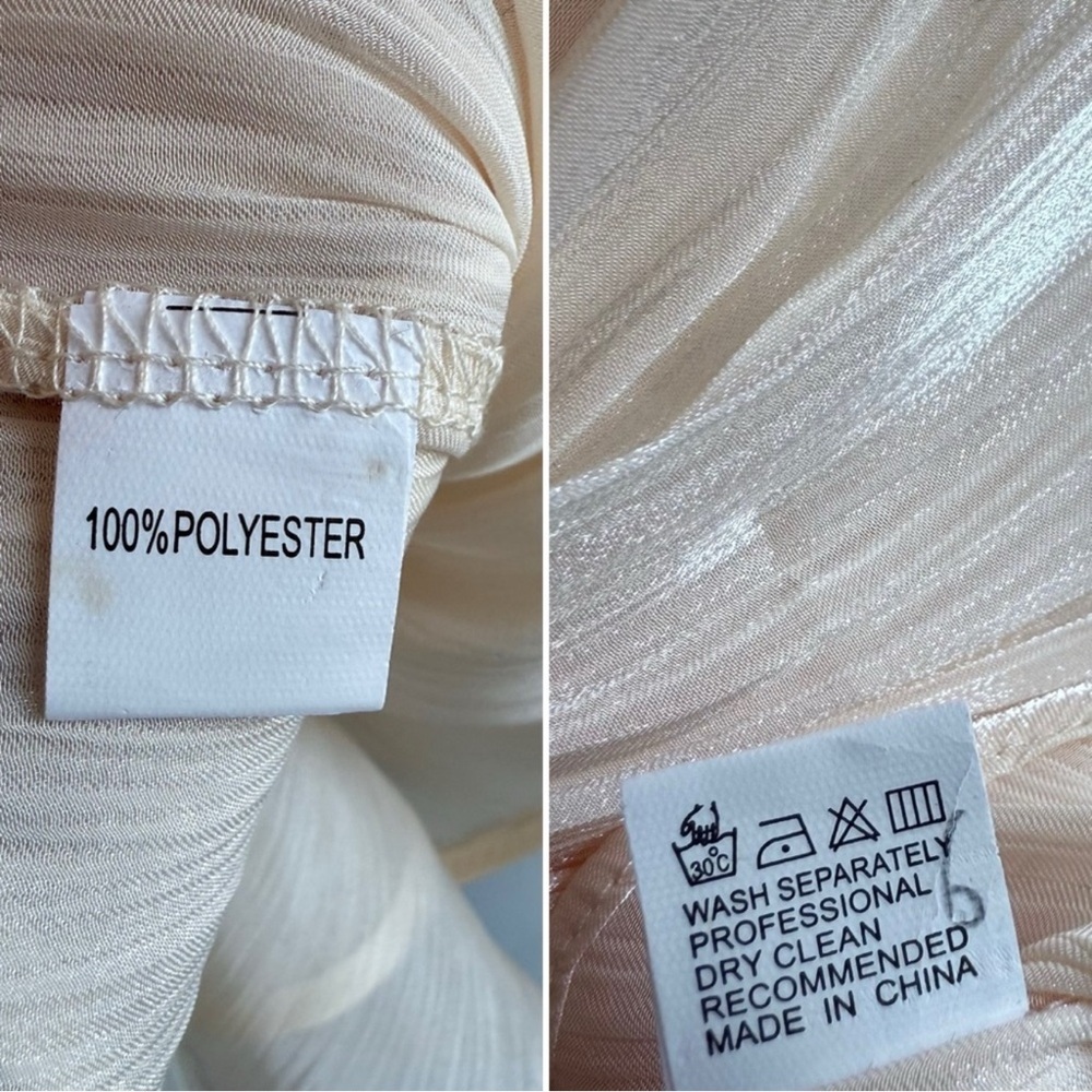 Miss Rosier EUGÉNIE NEUTRAL FULLY PLEATED RUFFLED MINI DRESS XS NWT - Picture 12 of 16